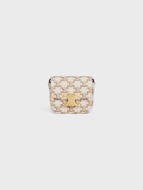 CELINE MINI CLAUDE in TEXTILE WITH TRIOMPHE PRINT AND CALFSKIN