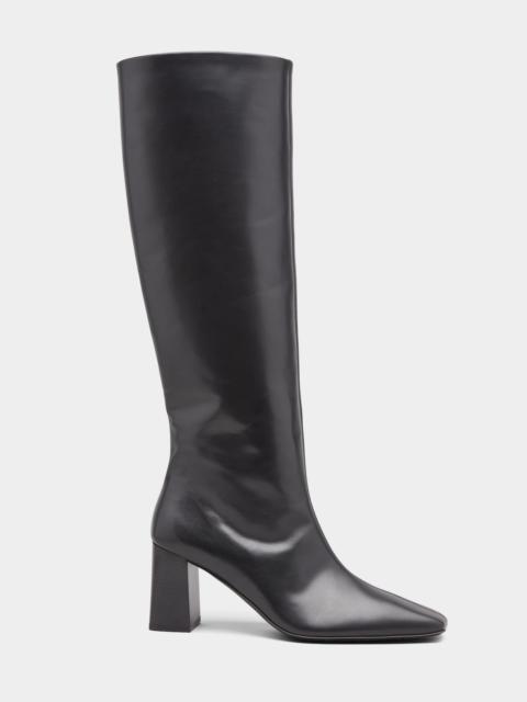 The Row Calfskin Square-Toe Knee Boots