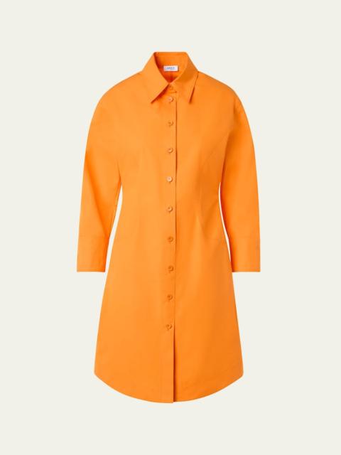 AKRIS Long-Sleeve Cotton Poplin Mini Shirtdress
