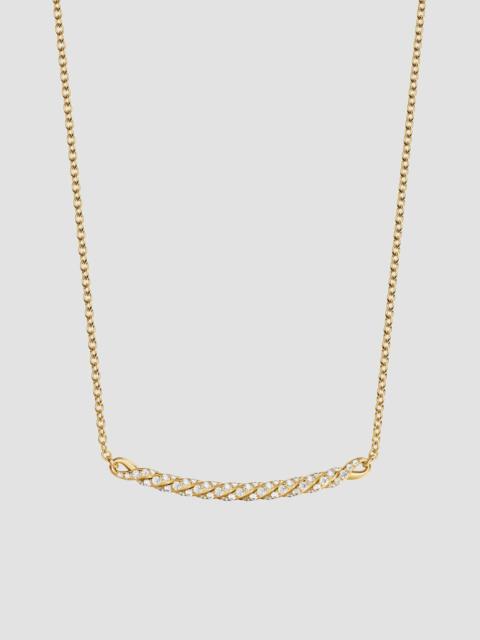 DAVID YURMAN Women's Sculpted Cable Bar Necklace in 18K Yellow Gold - Diamond