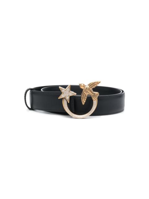 PINKO Love Birds-buckle crystal-embellished belt