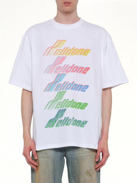 We11done Multi Rainbow Logo T-Shirt in White