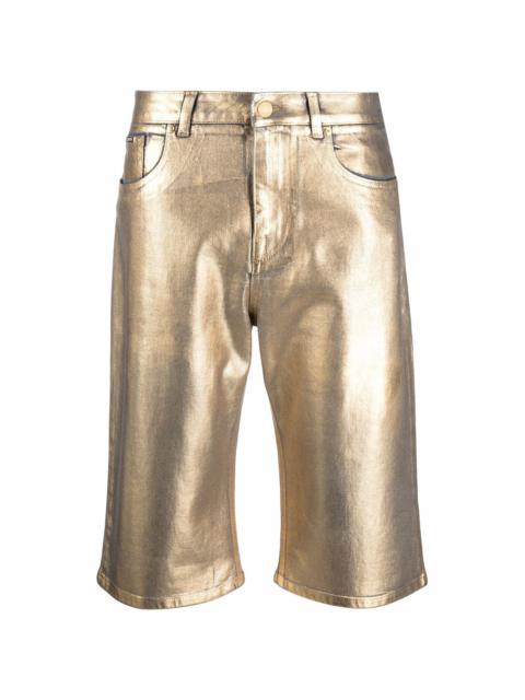 metallic knee-length shorts