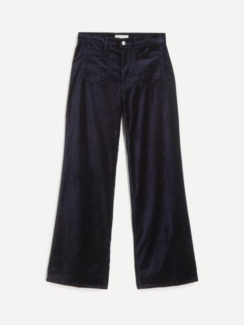 FRAME Le Slim Palazzo Modern Pocket Jeans in Navy Velvet