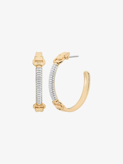 MICHAEL KORS Pavé Horsebit Hoop Earrings