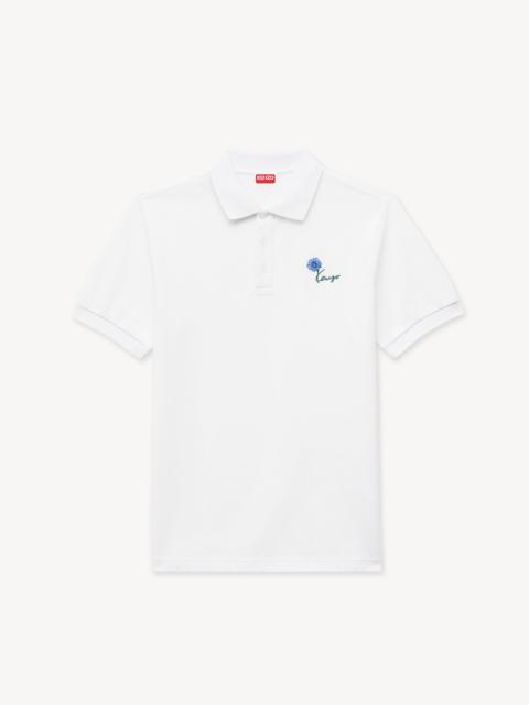 KENZO 'KENZO Tulip' embroidered slim polo in cotton