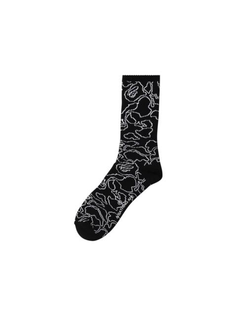A BATHING APE® BAPE Line Camo Socks 'Black'