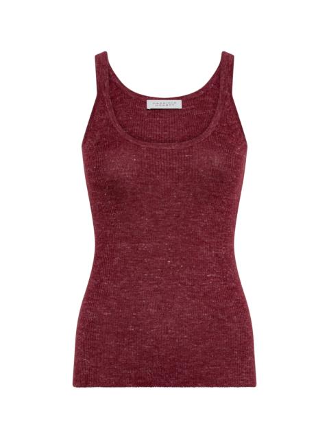 GABRIELA HEARST Cinxia Knit Tank Top in Bordeaux Cashmere Silk with Hemp