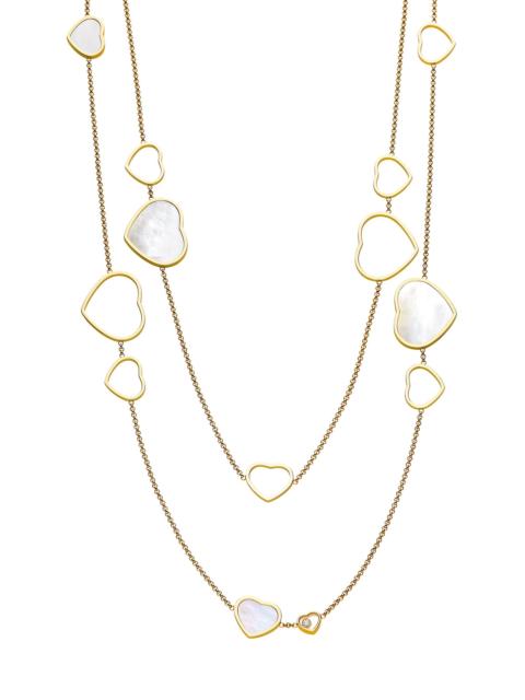 Chopard Women's Happy Hearts 18K Rose Gold, Mother-Of-Pearl & 0.15 TCW Diamond Sautoir Necklace - Yellow Gol
