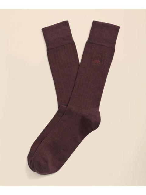 Brooks Brothers Cotton Blend Ribbed Socks
