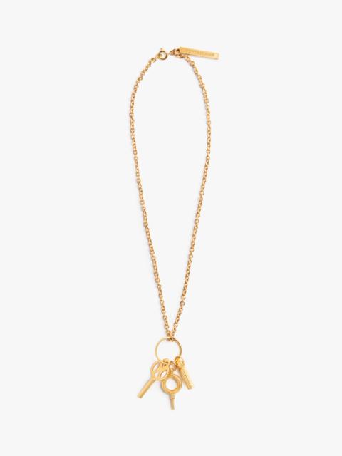 Victoria Beckham Key Charm Necklace in Gold