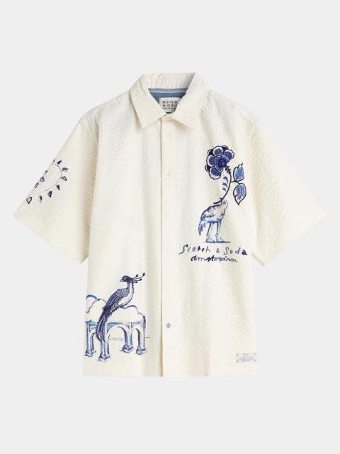 SCOTCH & SODA x Royal Delft Men's Relaxed Short-Sleeve Shirt