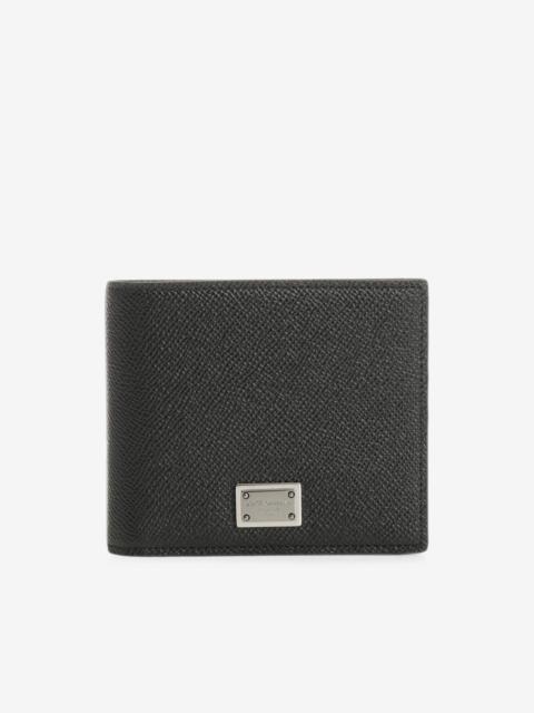 Dolce & Gabbana calfskin bifold wallet with logo tag