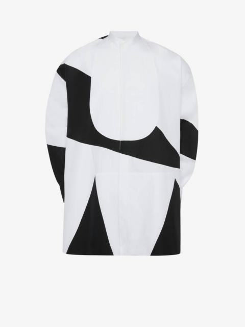Men's Brushstroke Oversized Shirt in Black/white
