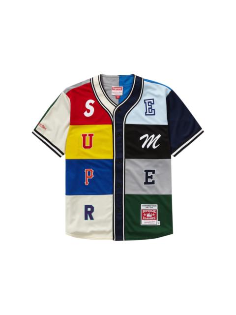 Supreme Supreme Patches Denim Baseball Jersey Denim | REVERSIBLE