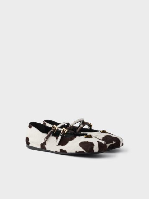 Prada Printed leather ballerinas