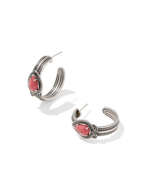 KENDRA SCOTT Tedi Vintage Silver Huggie Earrings