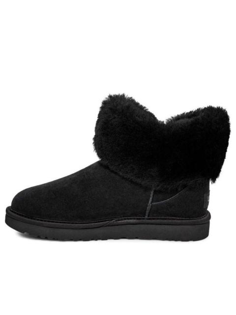UGG (WMNS) UGG Cinched Fur Mini Snow Boots Black 1106909-BLK