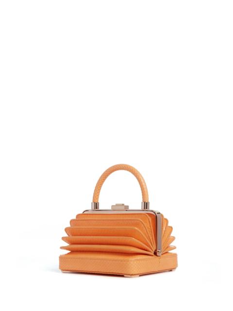 GABRIELA HEARST Small Diana Bag in Fluorescent Orange Snakeskin