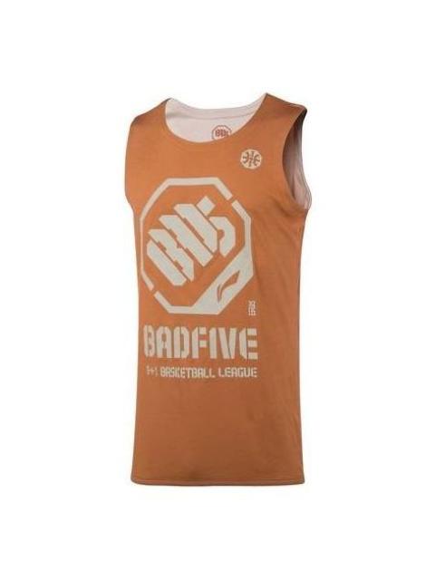 Li-Ning Li-Ning BadFive 로고 농구 저지 '오렌지 화이트' AAYQ007-7