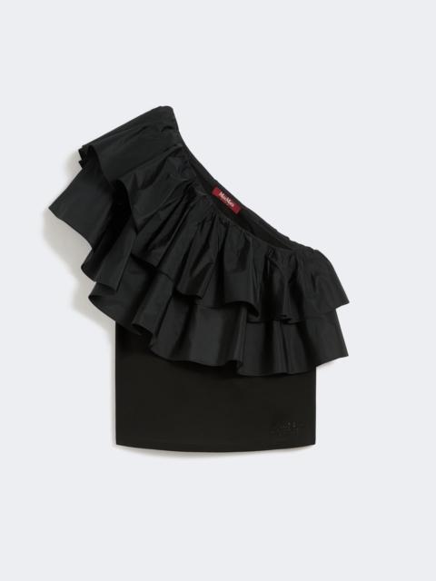 Max Mara Cotton jersey couture top - BLACK