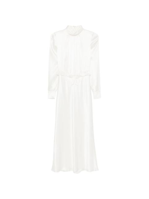 Alessandra Rich high-neck ruffled silk midi dress