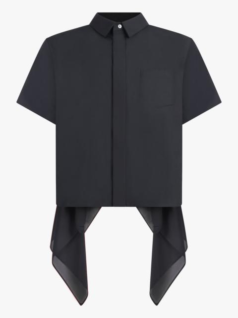 sacai S/S SHIRT WITH DRAPE PANEL DETAIL | BLACK