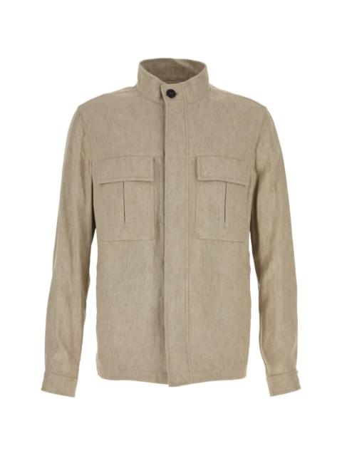buttoned flap-pocket jacket