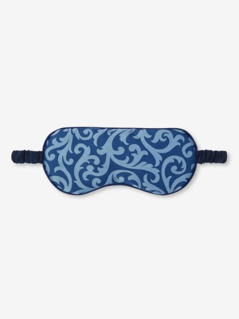 Derek Rose Eye Mask Verona 63 Silk Jacquard Navy