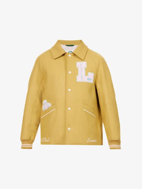 LACOSTE Le FLEUR* x Lacoste brand-appliqué regular-fit wool-blend jacket