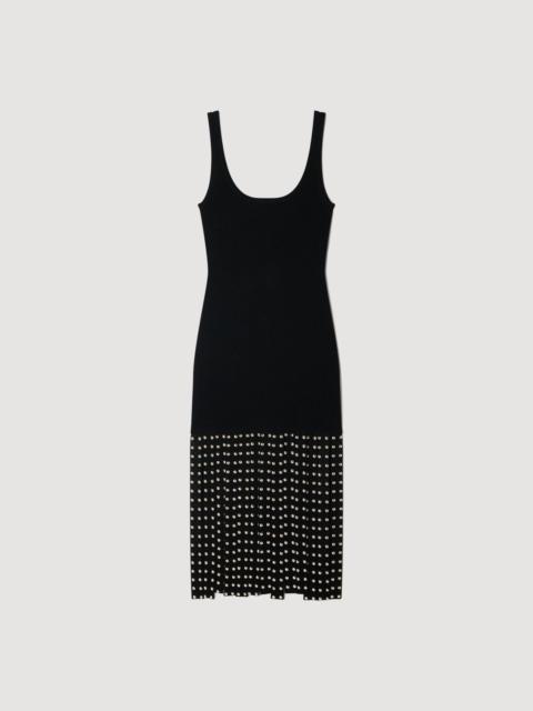 Sandro FRINGED KNIT MIDI DRESS