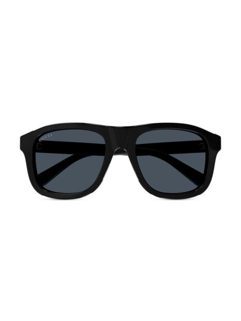 GUCCI Men's 80s Monocolor 54MM Acetate Pilot Sunglasses - Black
