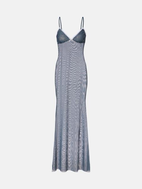 BANANHOT Solay gingham mesh maxi dress