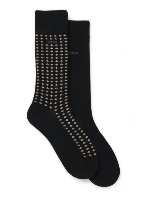 BOSS TWO-PACK OF REGULAR-LENGTH SOCKS WITH MERCERISED COTTON