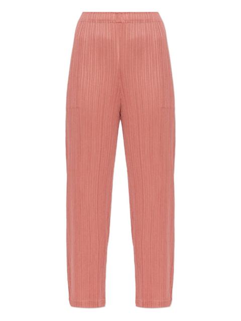 Pleats Please Issey Miyake pleated seam-pocket trousers