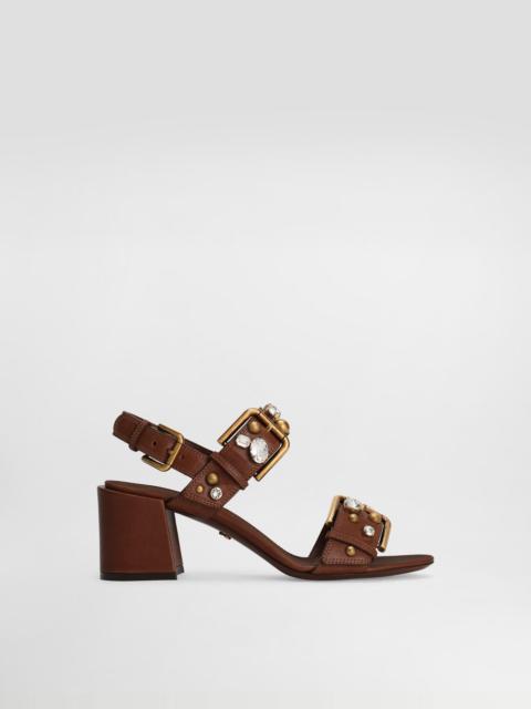 Dolce & Gabbana Cowhide keira sandals with embellishements