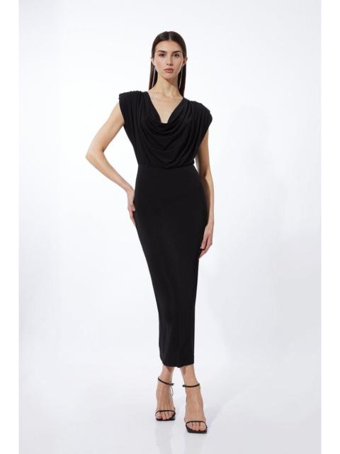 KAREN MILLEN Cowl Neck Jersey Maxi Dress