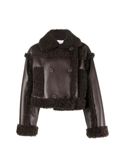 cropped faux shearling jacket