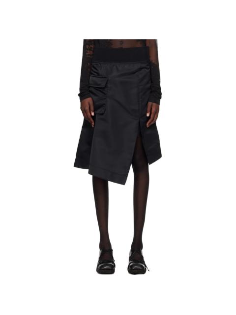 Black Asymmetrical Hem Miniskirt