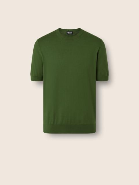 ZEGNA PINE GREEN PREMIUM COTTON T-SHIRT