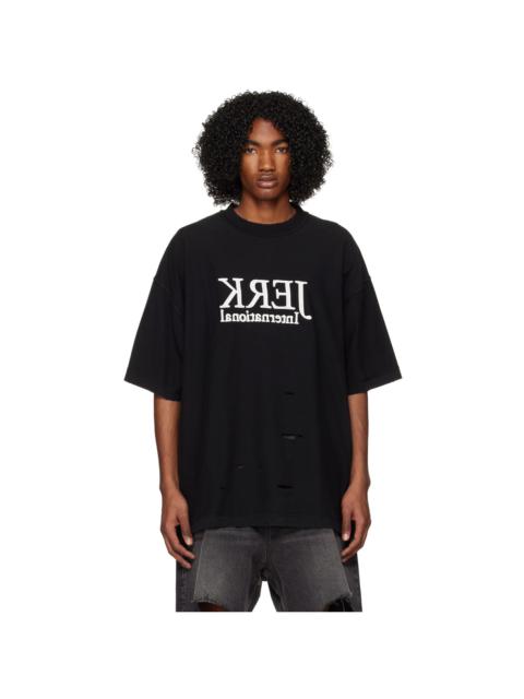 VETEMENTS Black Destroyed Jerk T-Shirt