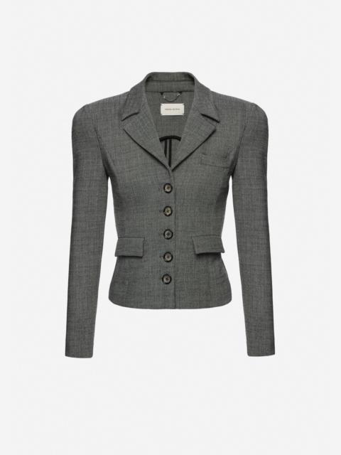 Fitted wool blazer in grey