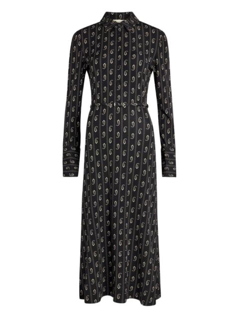 TORY BURCH paisley belted shirt midi dress