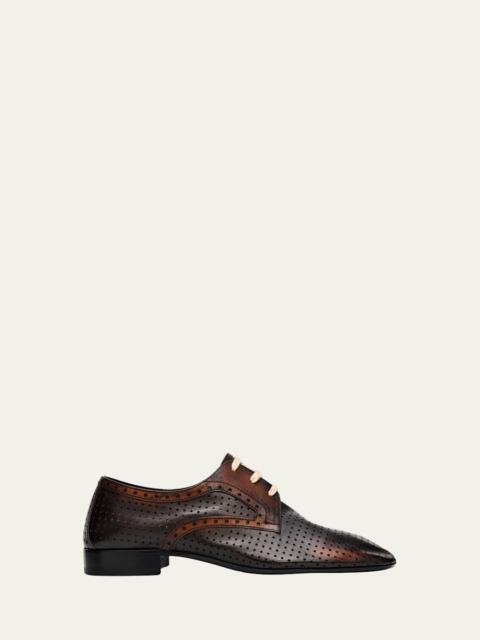 Dries Van Noten Perforated Leather Lace-Up Loafers