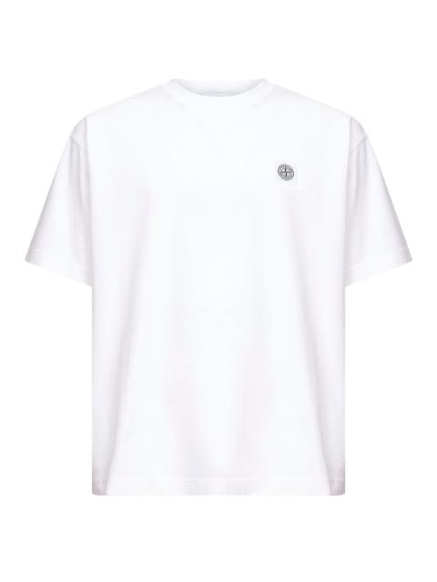 White jersey logo patch T-shirt