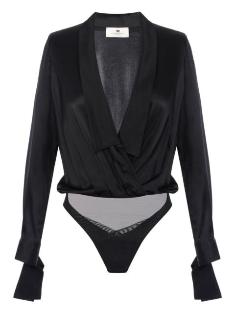 ELISABETTA FRANCHI satin wrap bodysuit