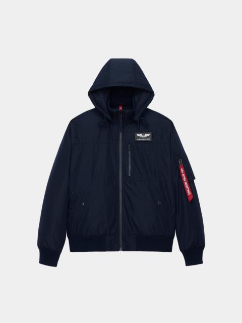ALPHA INDUSTRIES HOODED RIB FLIGHT JACKET