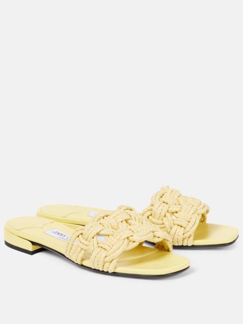 JIMMY CHOO Chara woven raffia sandals