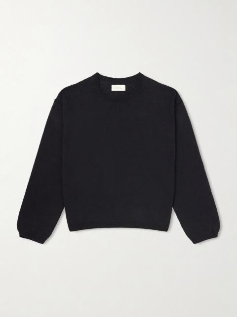 mfpen Companion Cropped Cotton and Linen-Blend Sweater