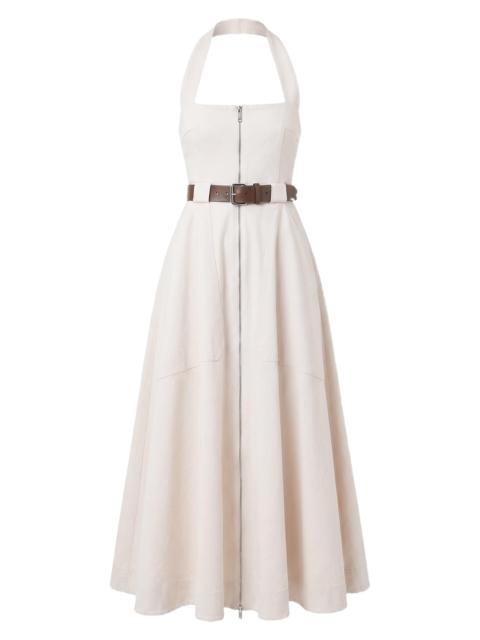 NICHOLAS Women's Anastasia Cotton Zip-Front Belted Midi-Dress - Ivory